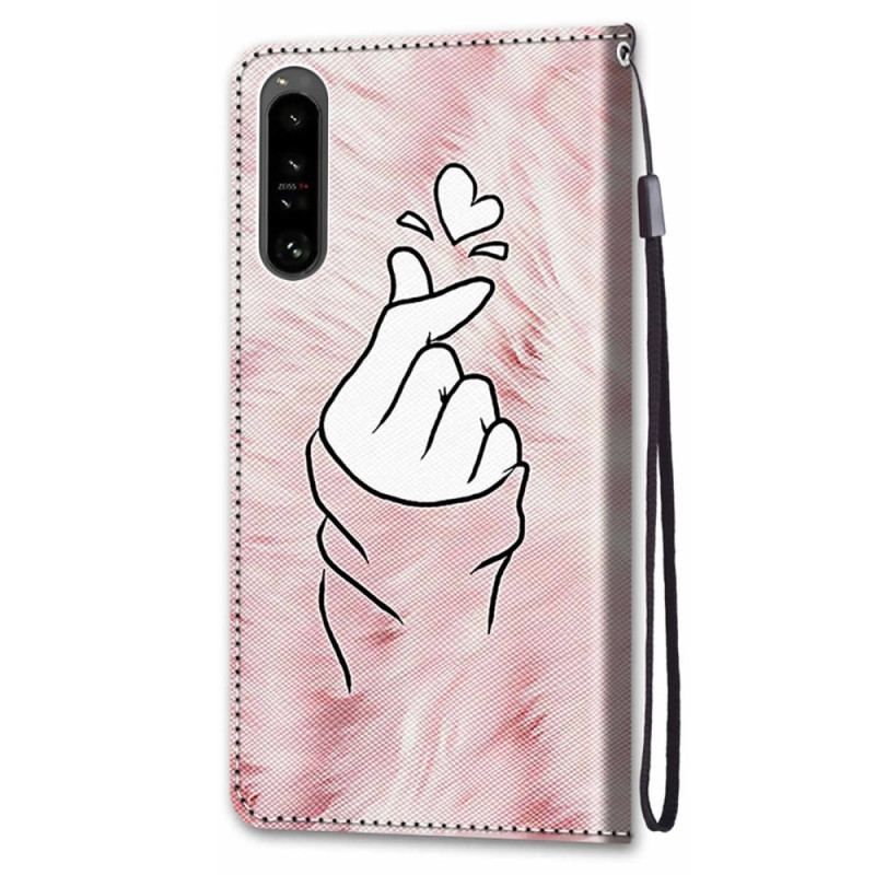 Flip Cover Sony Xperia 1 IV Finger Hjerte