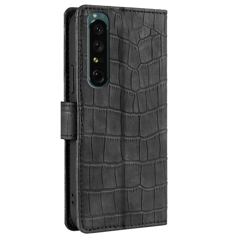 Flip Cover Sony Xperia 1 IV Krokodille Stil