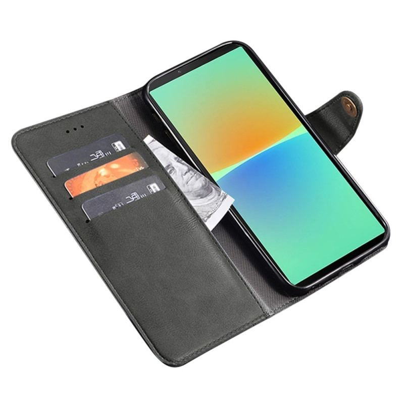 Flip Cover Sony Xperia 1 IV Læderstil Med Nitter Idewei