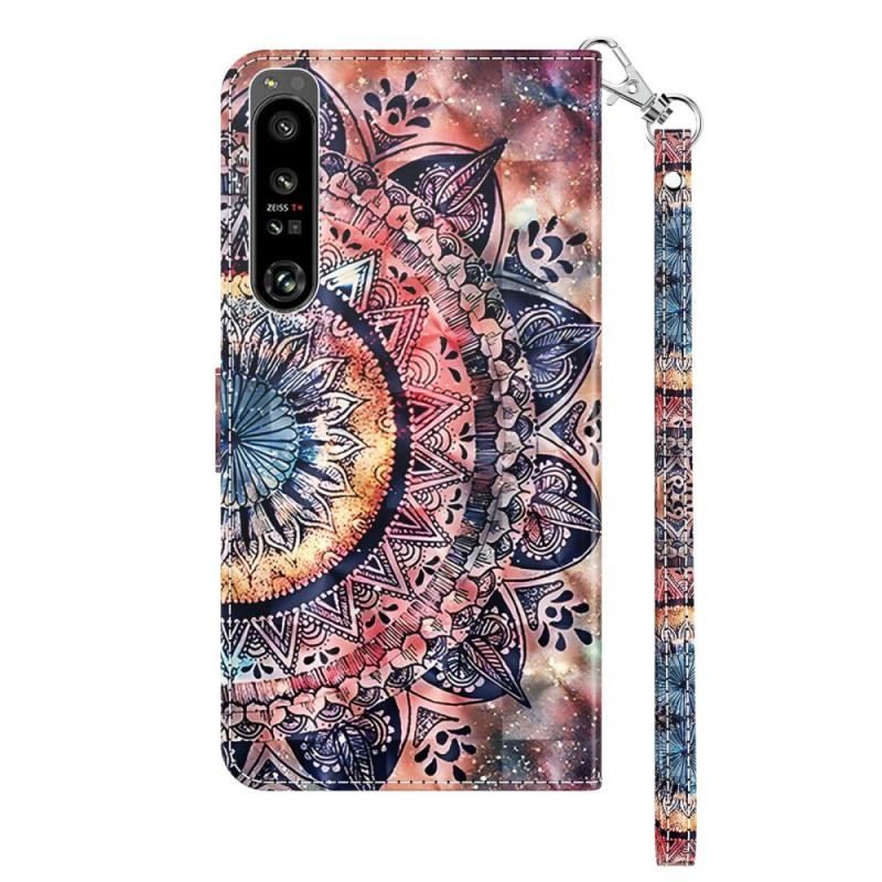 Flip Cover Sony Xperia 1 IV Med Snor Farverig Strappy Mandala