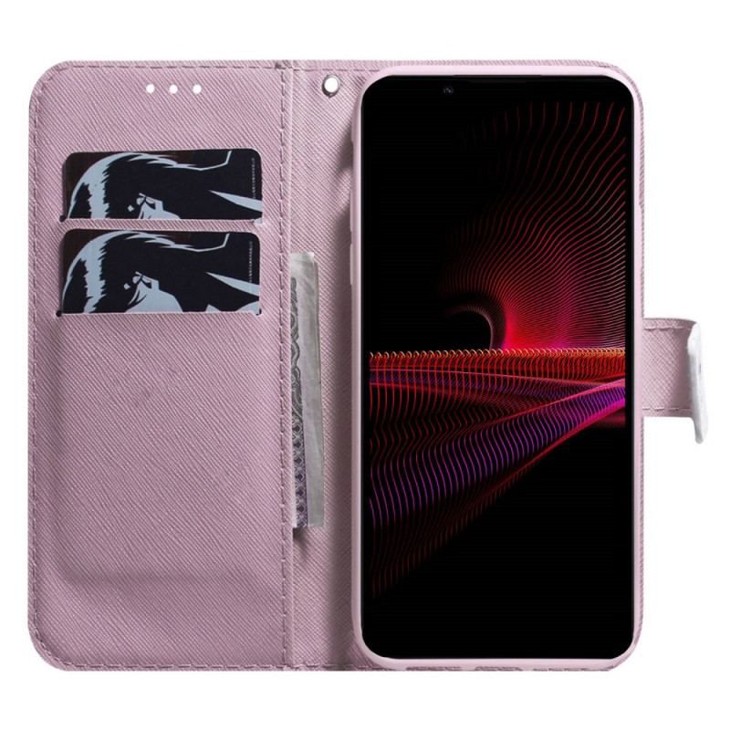 Flip Cover Sony Xperia 1 IV Med Snor Kat Og Tomat Med Rem