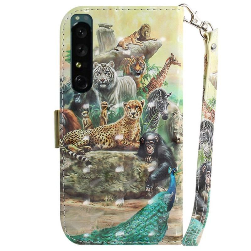 Flip Cover Sony Xperia 1 IV Med Snor Thong Safari