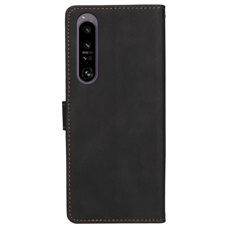 Flip Cover Sony Xperia 1 IV Tofarvet Med Rem