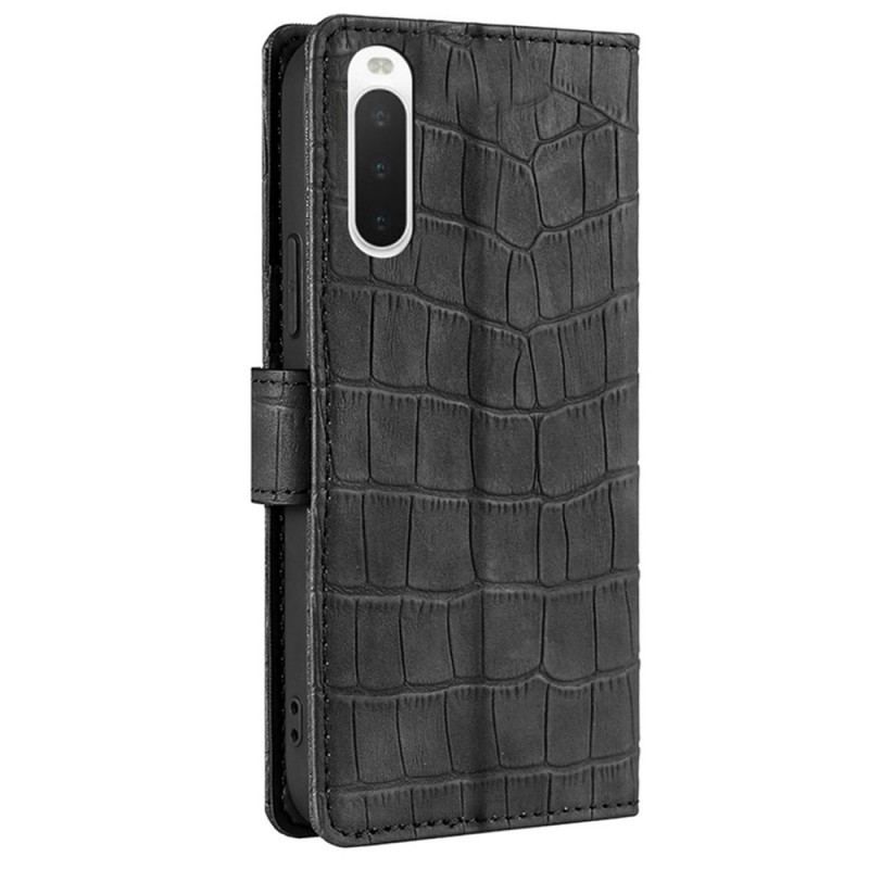 Flip Cover Sony Xperia 10 IV Krokodillehudstil