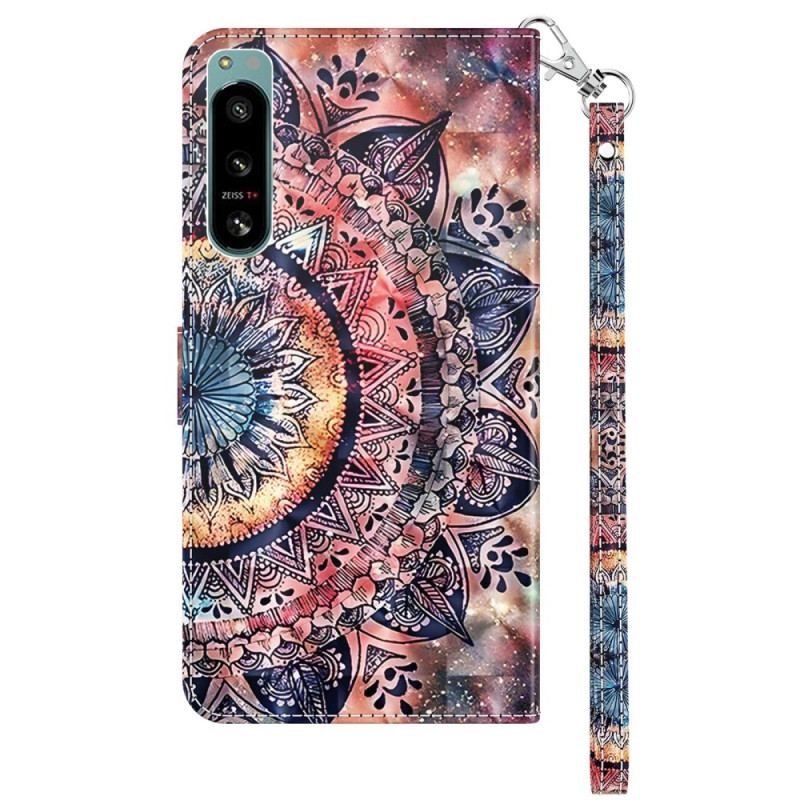 Flip Cover Sony Xperia 5 IV Med Snor Farverig Strappy Mandala