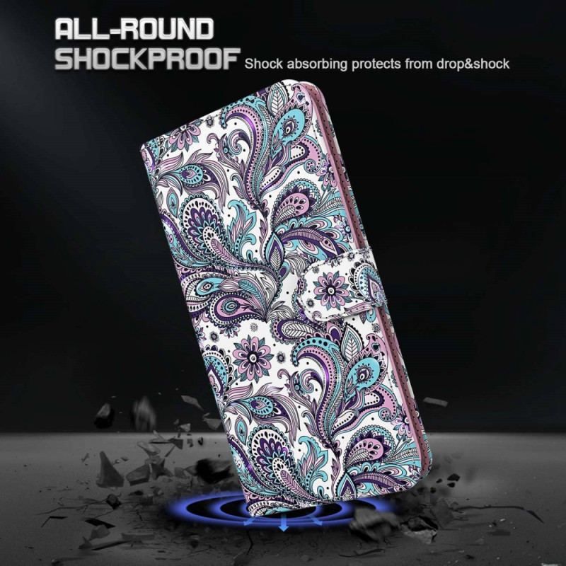 Flip Cover Sony Xperia 5 IV Med Snor Strappy Paisley Mønster