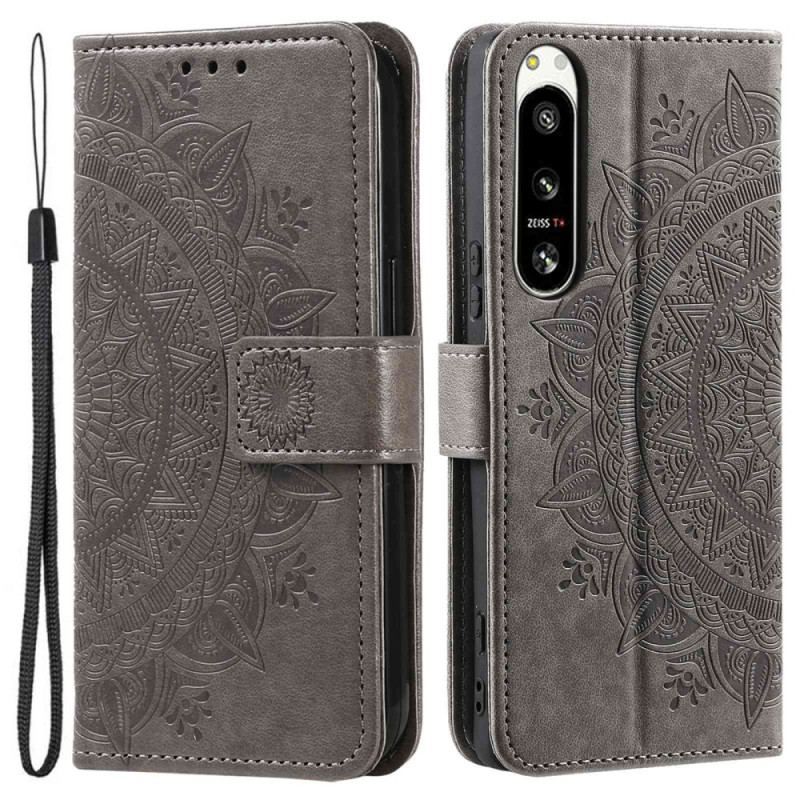 Flip Cover Sony Xperia 5 IV Med Snor Strappy Sun Mandala