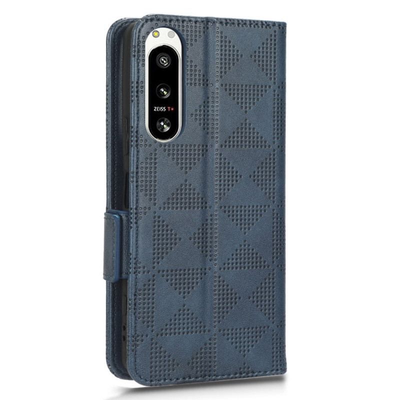 Flip Cover Sony Xperia 5 IV Retro Stil Trekanter