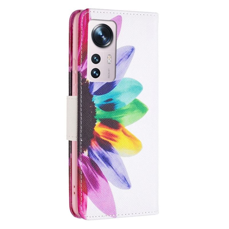 Flip Cover Xiaomi 12 / 12X Akvarel Blomst