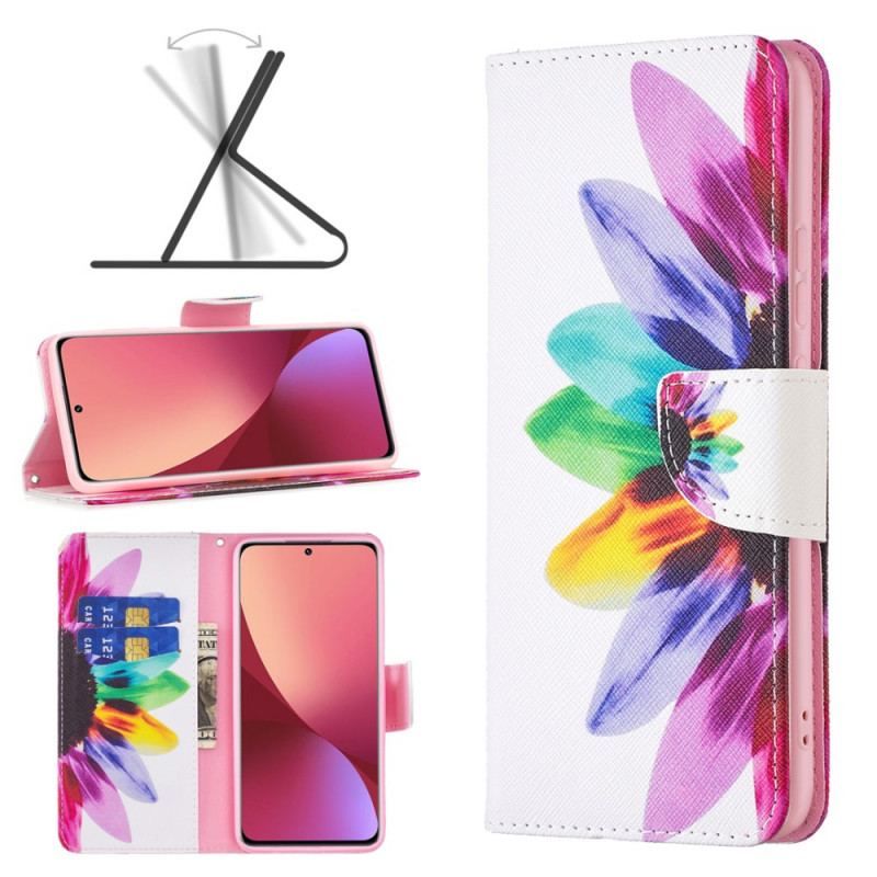 Flip Cover Xiaomi 12 / 12X Akvarel Blomst