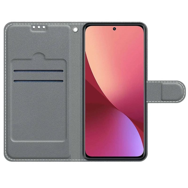 Flip Cover Xiaomi 12 / 12X Marmor Med Snor