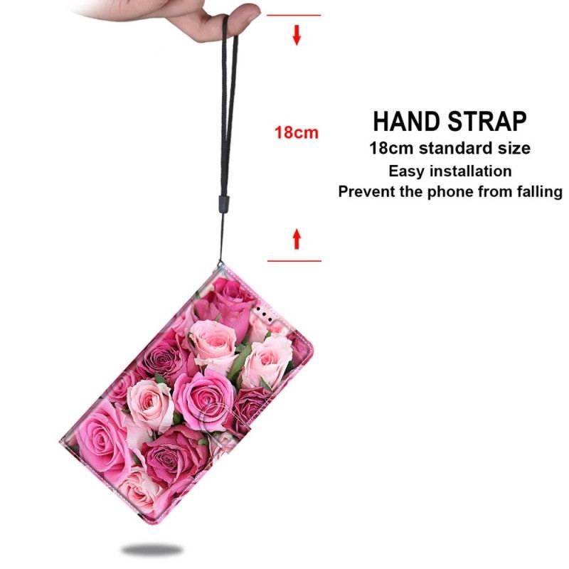 Flip Cover Xiaomi 12 / 12X Med Snor Strappy Floral