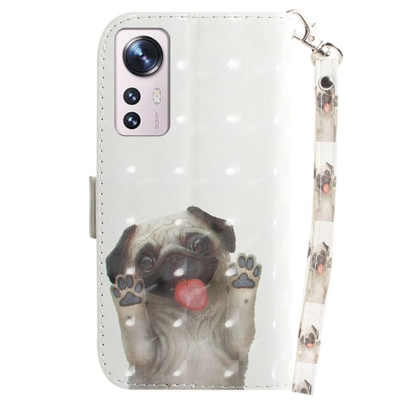 Flip Cover Xiaomi 12 / 12X Med Snor Thong Pug