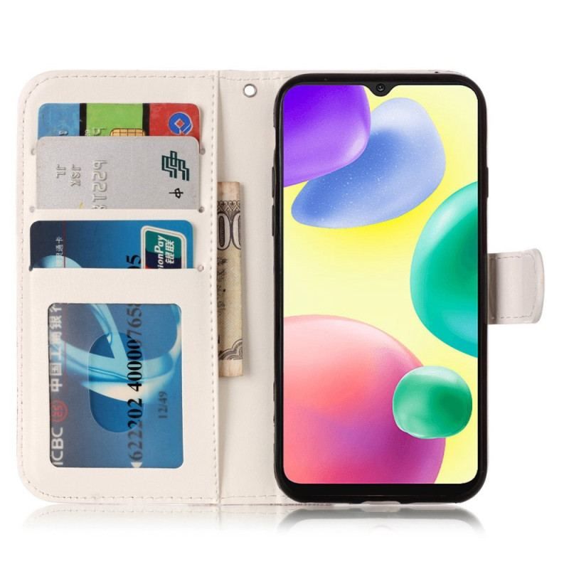 Flip Cover Xiaomi 12 Lite Med Snor Farverige Thong Sommerfugle