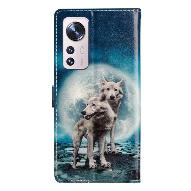 Flip Cover Xiaomi 12 Lite Med Snor Lanyard Wolf