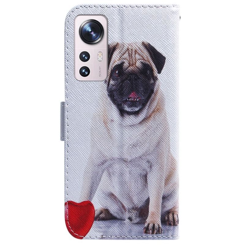 Flip Cover Xiaomi 12 Pro Mops Hund