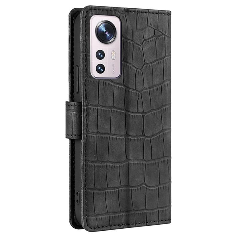 Flip Cover Xiaomi 12 Pro Skin-touch Krokodille