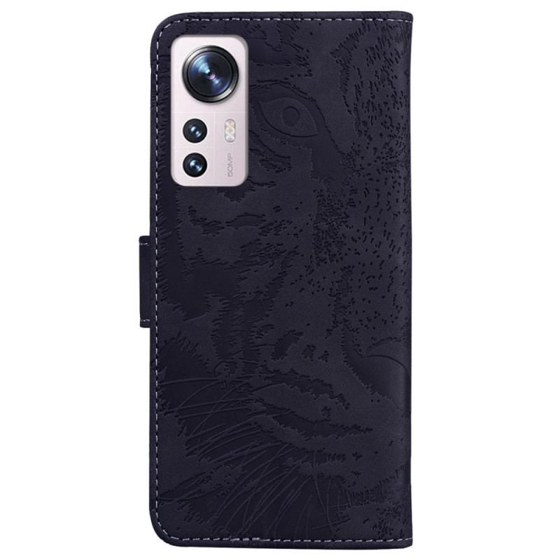 Flip Cover Xiaomi 12 Pro Tiger Fodaftryk