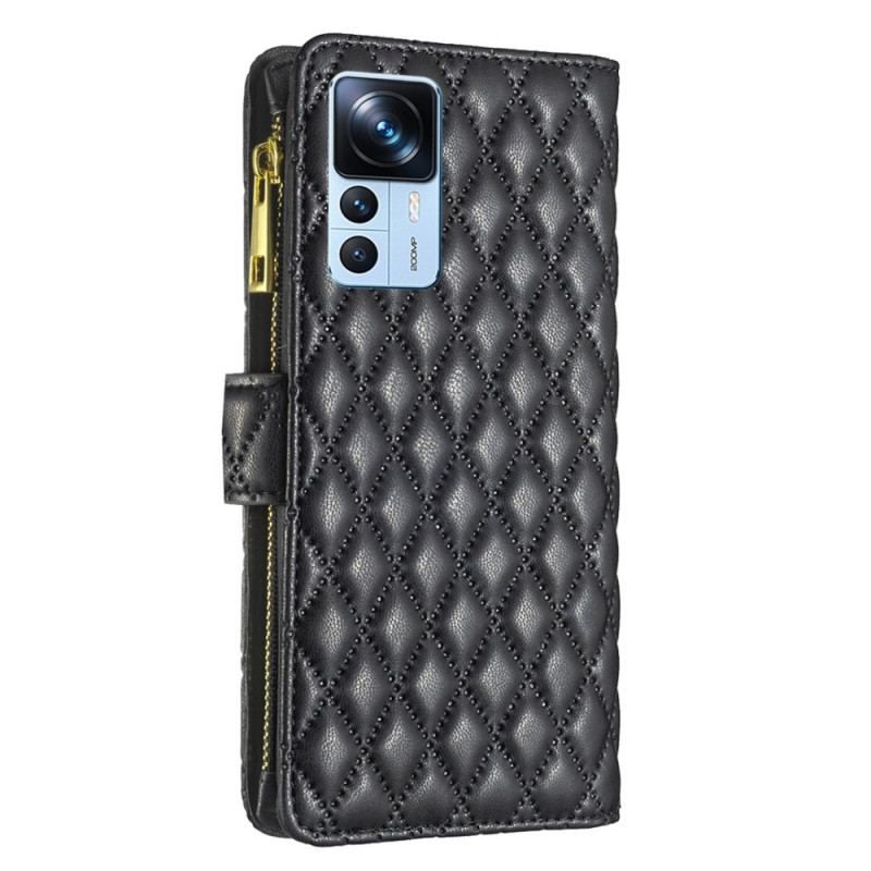 Flip Cover Xiaomi 12T / 12T Pro Binfen Farvestil Quiltet