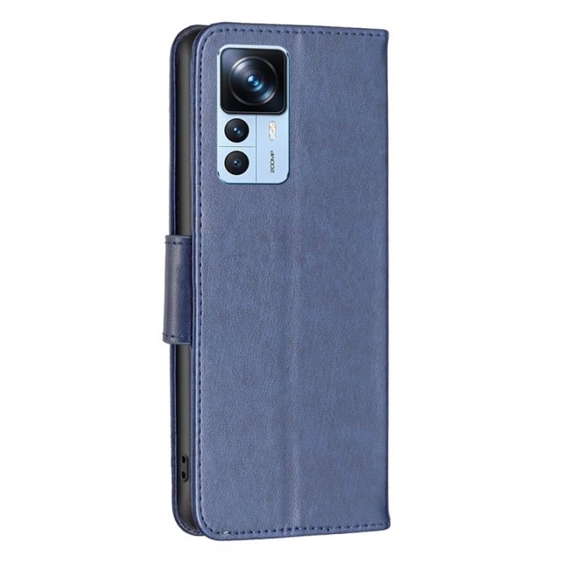 Flip Cover Xiaomi 12T / 12T Pro Med Snor Thong Sommerfugle