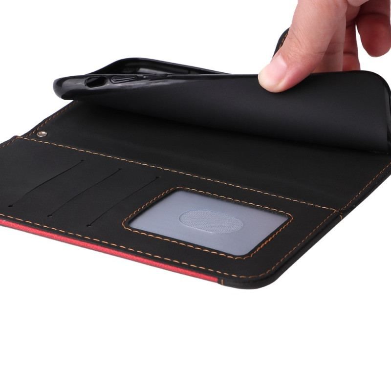 Flip Cover Xiaomi 12T / 12T Pro Med Snor Trefarvet Rem