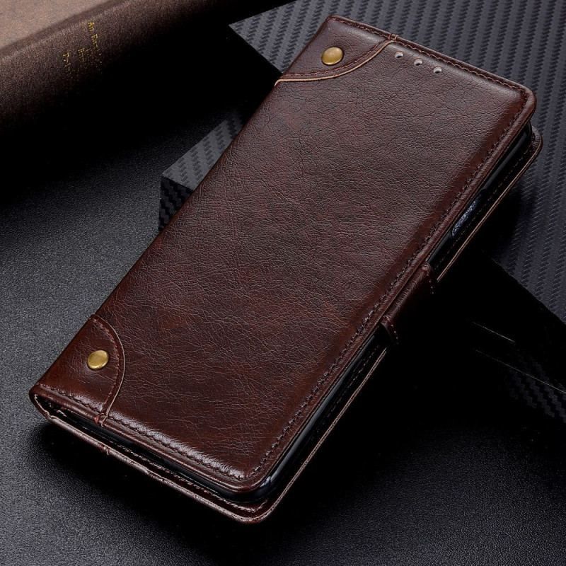 Flip Cover Xiaomi 12T / 12T Pro Style Nappa Læder Vintage Nitter