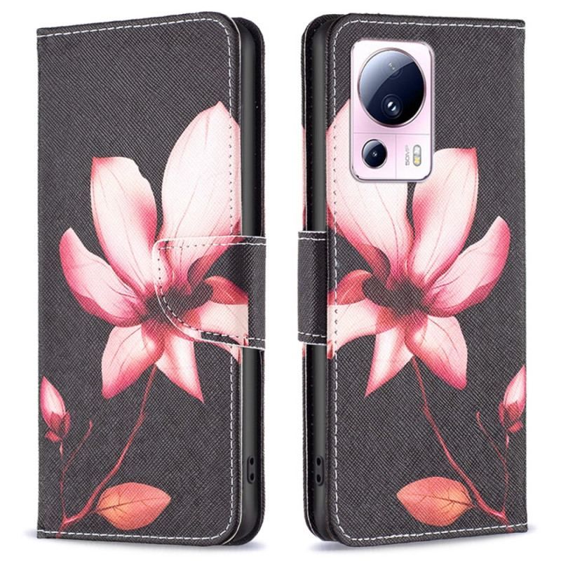 Flip Cover Xiaomi 13 Lite Lyserød Blomst