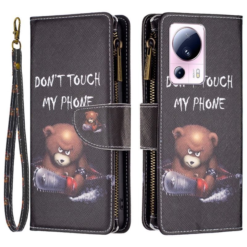 Flip Cover Xiaomi 13 Lite Punge Etui Dangerous Bear Wallet