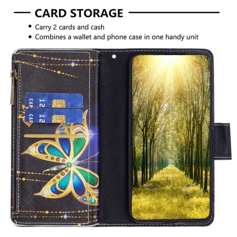 Flip Cover Xiaomi 13 Lite Punge Etui Guld Butterflies Tegnebog