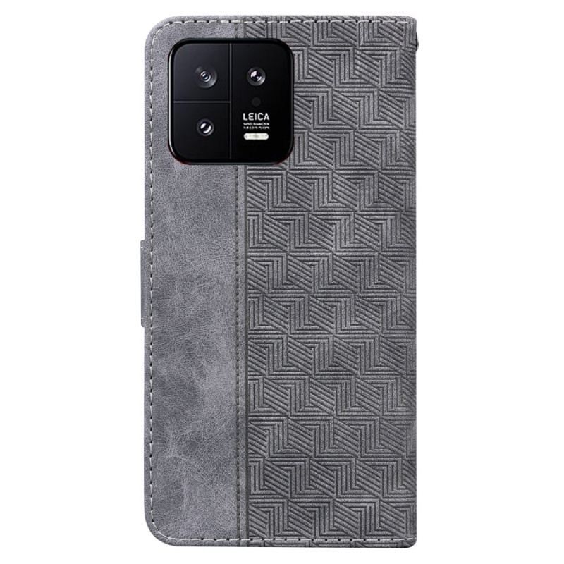 Flip Cover Xiaomi 13 Med Snor Strappy Mønster