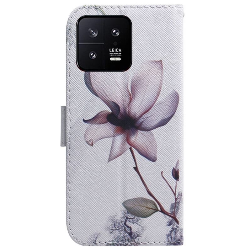 Flip Cover Xiaomi 13 Med Snor Strappy Rose Flower