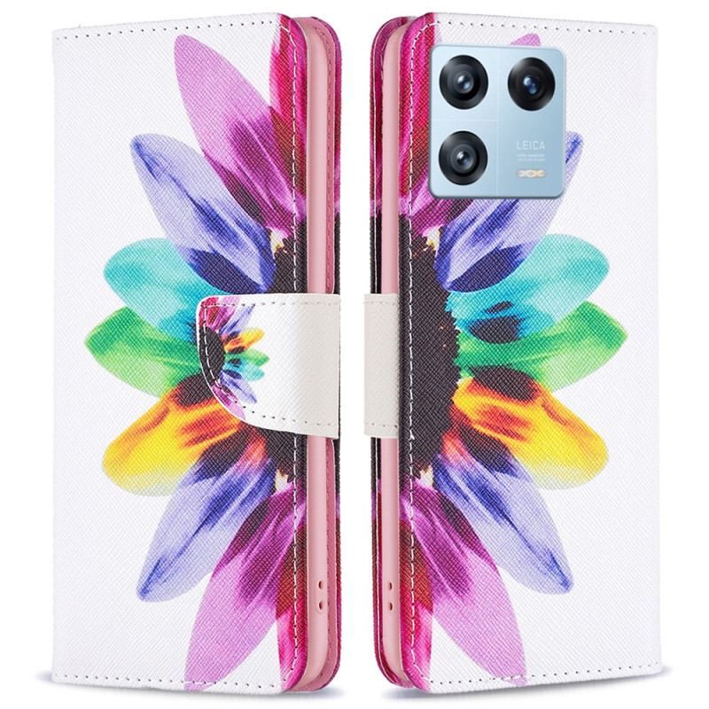 Flip Cover Xiaomi 13 Pro Akvarel Blomst