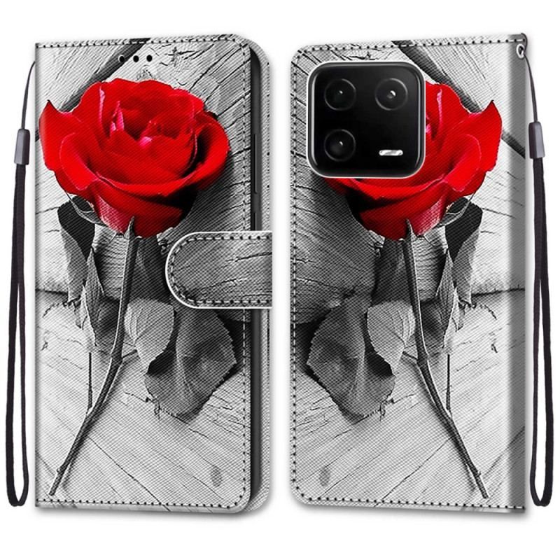 Flip Cover Xiaomi 13 Pro Blomster Med Rem