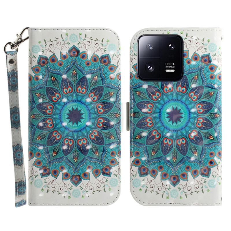 Flip Cover Xiaomi 13 Pro Med Snor Strappy Mandala