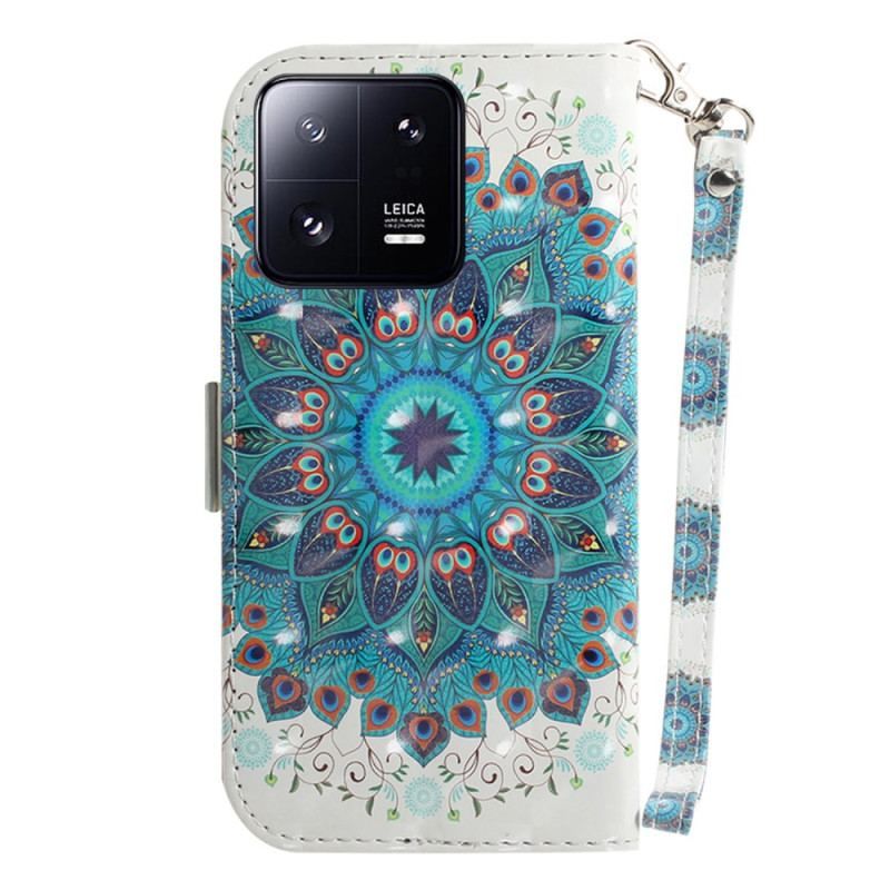 Flip Cover Xiaomi 13 Pro Med Snor Strappy Mandala