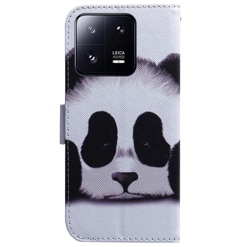 Flip Cover Xiaomi 13 Pro Med Snor Strappy Panda