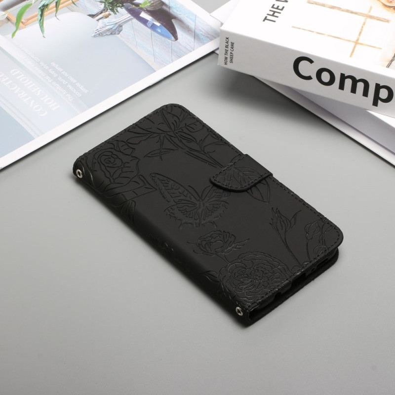 Flip Cover Xiaomi 13 Pro Sommerfugle Og Snor