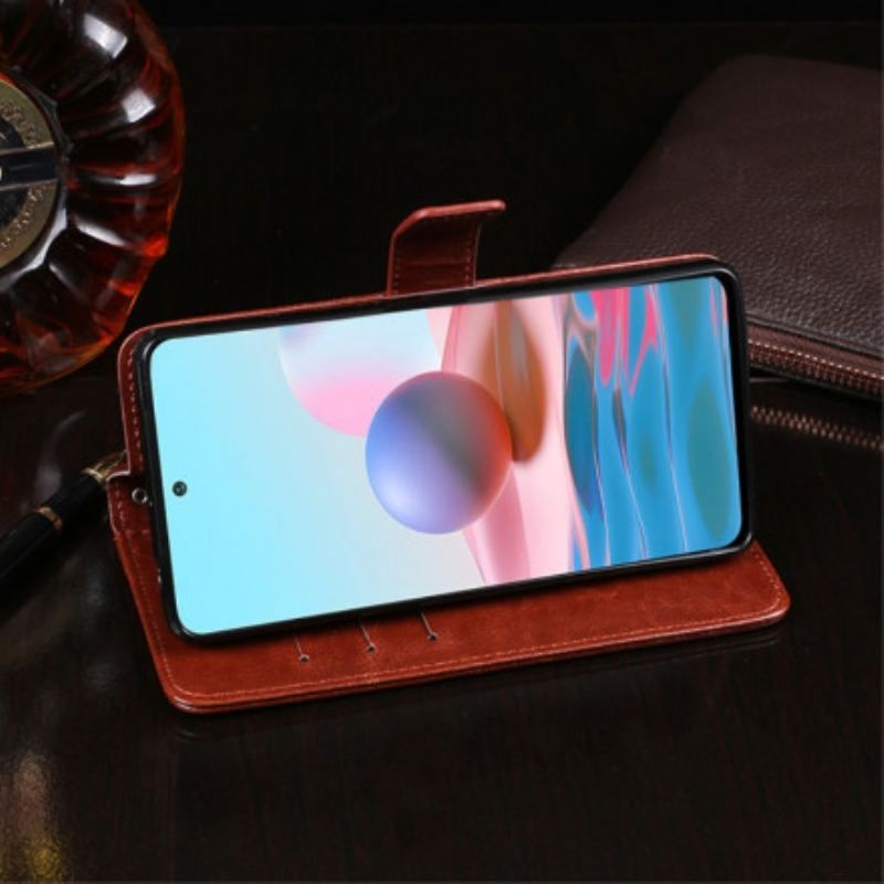 Flip Cover Xiaomi Redmi Note 10 / 10S Imiteret Læder Idewei