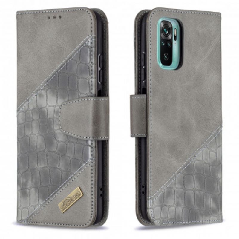 Flip Cover Xiaomi Redmi Note 10 / 10S Klassisk Krokodilleskindseffekt