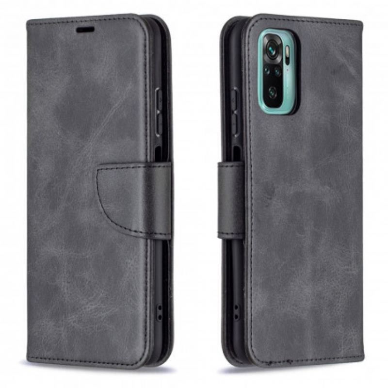 Flip Cover Xiaomi Redmi Note 10 / 10S Læder Cover Glat Flap Skrå