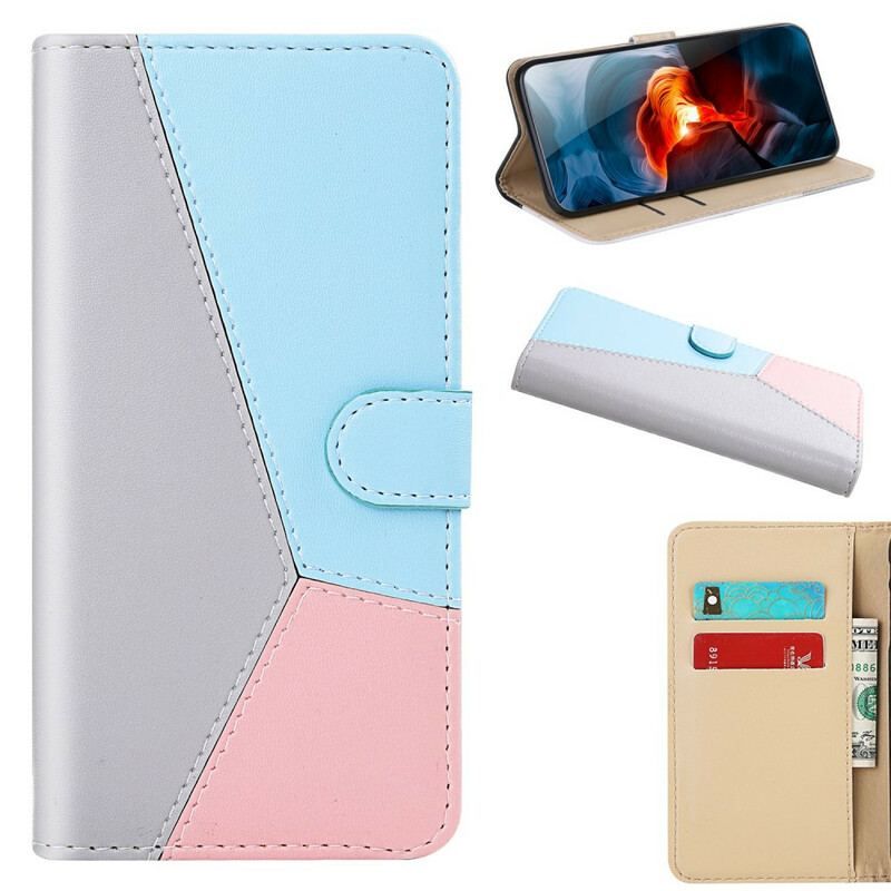 Flip Cover Xiaomi Redmi Note 10 / 10S Trefarvet Lædereffekt