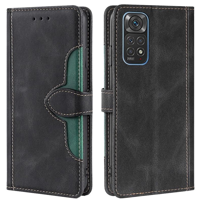 Flip Cover Xiaomi Redmi Note 11 / 11S Imiteret Læder Bicolor Stilfuld