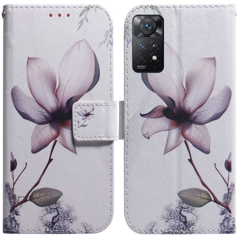 Flip Cover Xiaomi Redmi Note 11 Pro / 11 Pro 5G Blomst Støvet Pink