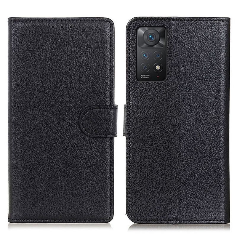 Flip Cover Xiaomi Redmi Note 11 Pro / 11 Pro 5G Traditionelt Litchi Imiteret Læder