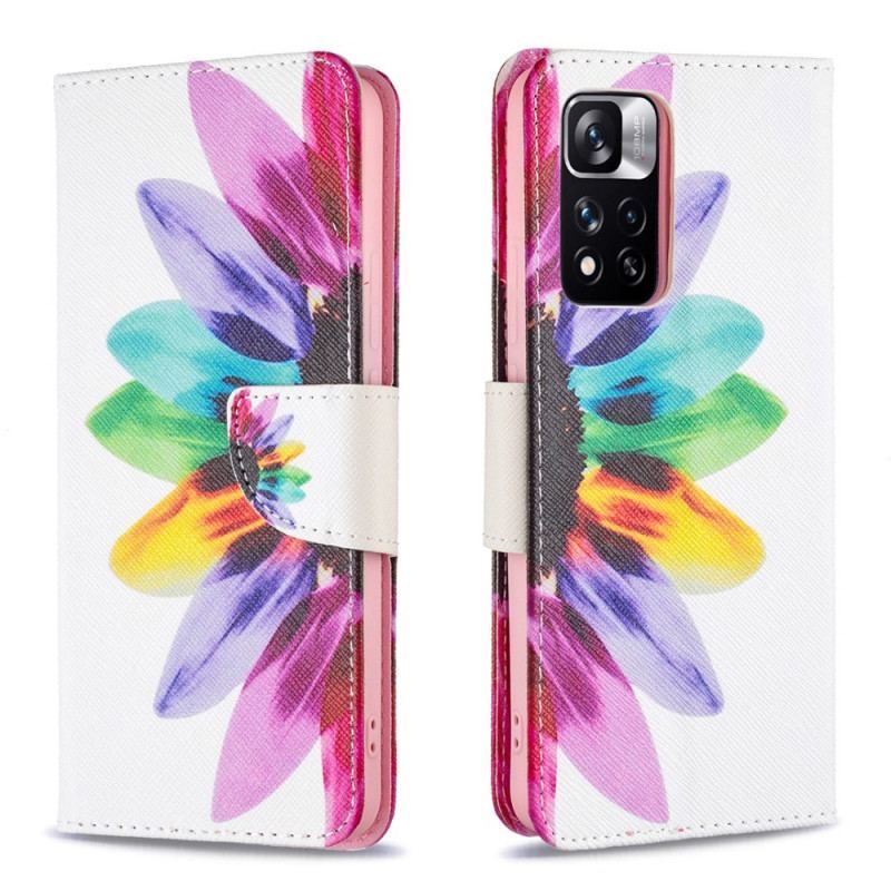 Flip Cover Xiaomi Redmi Note 11 Pro Plus 5G Akvarel Blomst