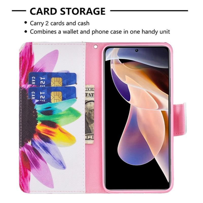 Flip Cover Xiaomi Redmi Note 11 Pro Plus 5G Akvarel Blomst