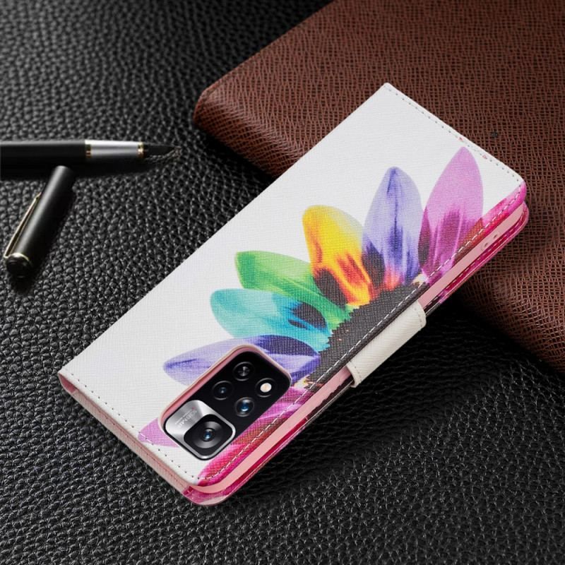 Flip Cover Xiaomi Redmi Note 11 Pro Plus 5G Akvarel Blomst