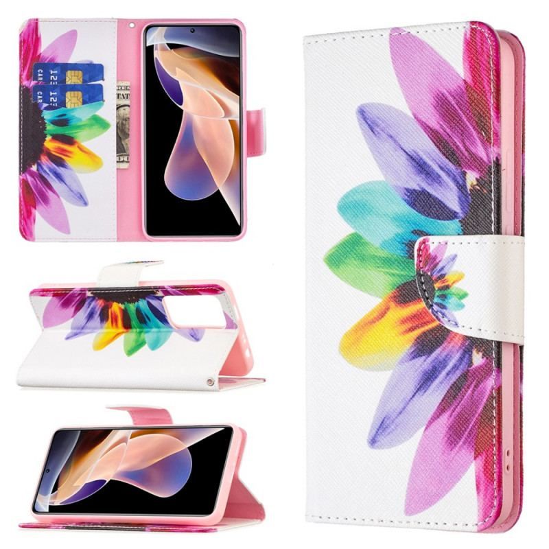 Flip Cover Xiaomi Redmi Note 11 Pro Plus 5G Akvarel Blomst