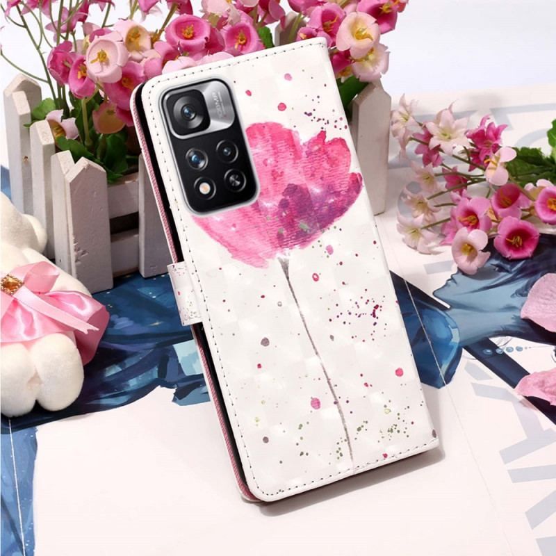 Flip Cover Xiaomi Redmi Note 11 Pro Plus 5G Akvarel Valmue