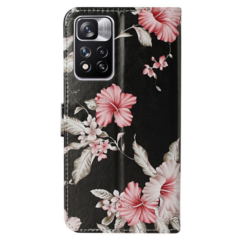 Flip Cover Xiaomi Redmi Note 11 Pro Plus 5G Blomsterstilen